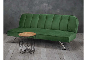 LPD Brighton Green, Grey, Orange, Pink Velvet Fabric Vintage Style Sofa Bed (6579740737710)