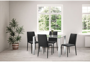 Julian Bowen Enzo Chrome & Glass Compact Dining Table (5805878968486)