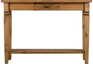 Seconique Salvador Distressed Waxed Pine Tile Top Console Table (5759183257766)