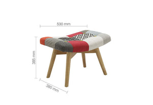 Birlea Sloane Patched Multicolour Polyester Upholstered Fabric Stool (5596128673958)