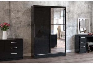OSD Lynx High Gloss Black Wardrobe (7582012670126)