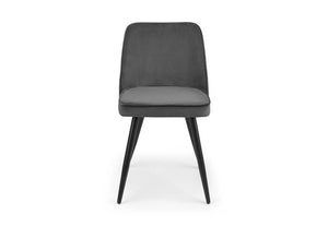 Julian Bowen Burgess Grey & Blue Velvet Dining Chair (7582768201902)