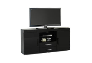 Birlea Edgeware Black Walnut &Black White White & Grey 2 Door 2 Drawer Sideboard (5600650068134)