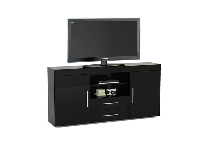 Birlea Edgeware Black Walnut &Black White White & Grey 2 Door 2 Drawer Sideboard
