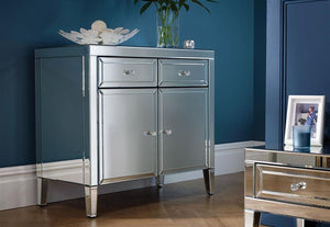 Birlea Valencia Mirrored Bevelled Glass 2 Drawer 2 Door Sideboard (6710371090606)