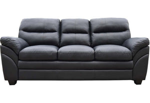 Seconique Capri Black, Charcoal and Grey Faux Leather 3 Seater & 2 Seater (5741454688422)