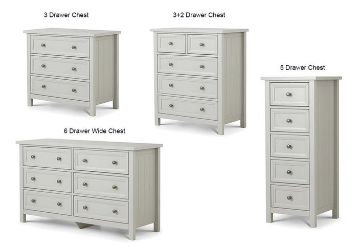 Julian Bowen Maine 3 Drawer 3 + 2 Drawer 5 Drawer Tall 6 Drawer Wide Chests