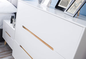 Julian Bowen Alicia White 2 Drw Bedside Table/Nightstand/Bedside Cabinet Chest (5799862960294)