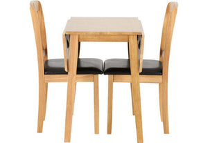 Seconique Mason Oak Varnish/Brown Faux Leather Dining Set (5719443898534)
