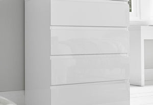 LPD Furniture Puro High Gloss White, Charcoal, Cream and Stone 4 Drawer Chest (6164279296174)