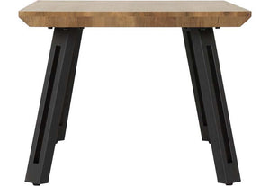 Seconique Quebec Medium Oak Effect with Black Straight Edge Coffee Table (5754558709926)
