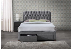 Birlea Valentino Charcoal Grey 2 Drawer Upholstered Fabric Bed Double and King (5597412655270)