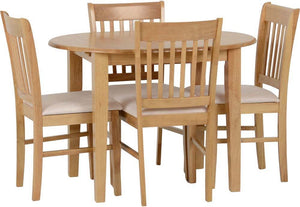 Seconique Oxford Natural Oak/Mink Microsuede Dining Set (5719713874086)