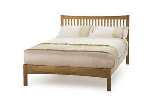 Serene Mya Honey Oak Opal White Hevea Wooden Bed 3FT Small Double 4FT6 5FT 6FT (6677588967598)