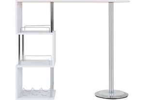 Seconique Charisma Concrete and White Effect with Chrome Home Bar Table (5762450686118)