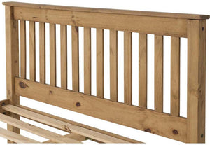 Seconique Monaco Distressed Waxed Pine High Foot End Wooden Bed 5FT King Size (5748201291942)