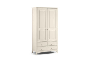 Julian Bowen Cameo Stone White Solid Pine Dove Grey 2 Door 3 Drawer Wardrobe (6570245980334)