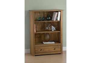 Birlea Santiago Distressed Waxed Finish Solid Pine 1 Drawer Bookcase (5596145320102)