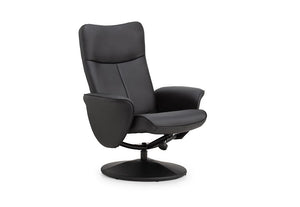 Julian Bowen Lugano Black Recliner and Stool (6570307322030)