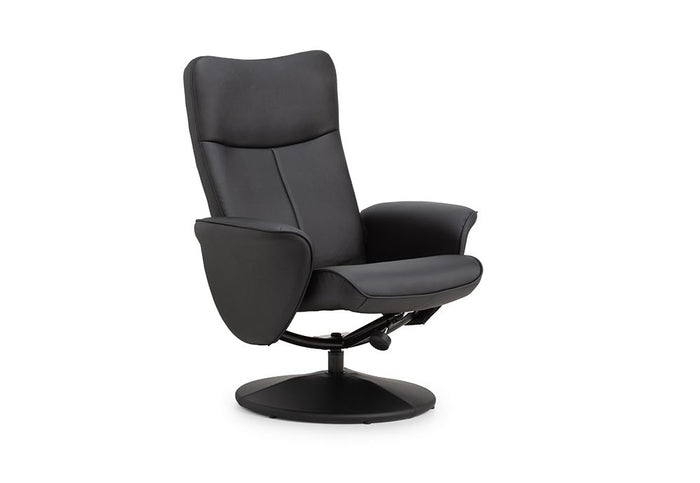 Julian Bowen Lugano Black Recliner and Stool