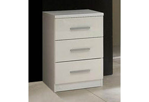 Heartlands Topline Black White 3 Drw Bedside Table/ Nightstand/ Bedside Cabinet (7484340207790)