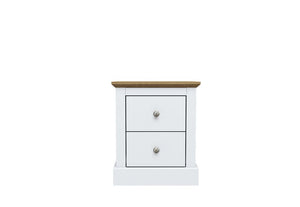 LPD Devon Oak/White, Oak/Charcoal & Oak 2 Drw Bedside Cabinet/Nightstand (6169152094382)