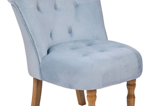LPD Furniture Lydia Duck Egg Blue, Cappuccino & Silver Fabric Chair (6169632473262)