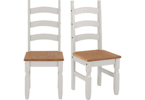 Seconique Corona Distressed Waxed Pine Grey and White Dining Chair (5780959396006)
