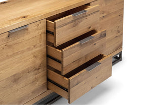 Julian Bowen Brooklyn Natural 3 Drawer 2 Cupboard Sideboard (5801648685222)
