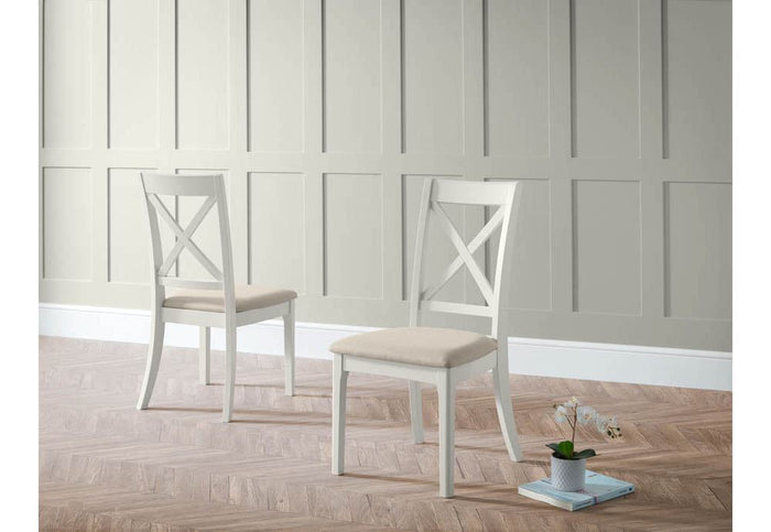 Julian Bowen Provence Grey With Ivory Seatpad Dining Chair