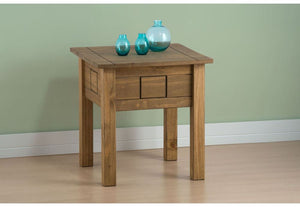 Birlea Santiago Distressed Waxed Finish Solid Pine Lamp Table (5596196765862)