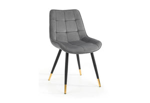 Julian Bowen Hadid Grey & Green Velvet Dining Chair (7582911922350)