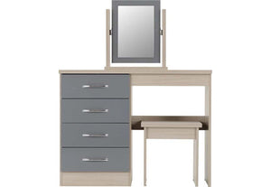 Seconique Nevada Grey, Oyster, Sonoma Oak and White 4 Drawer Dressing Table Set (5769105014950)