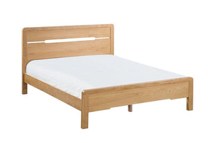Julian Bowen Curve Solid Waxed Oak Wooden Bed 4FT6 Double 5FT King Size (5641571467430)