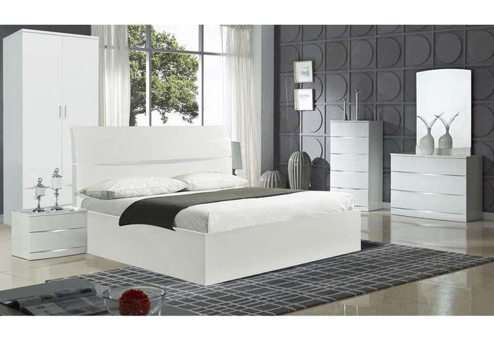 OSD Hamburg White High Gloss Bedside / Nightstand/ Bedside Cabinet