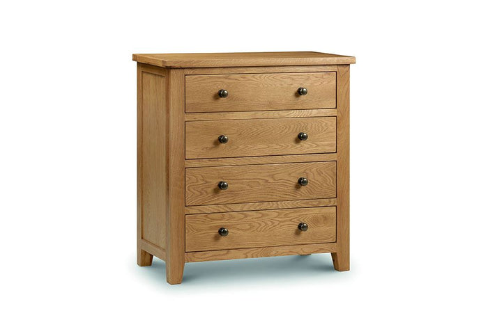 Julian Bowen Marlborough Waxed Oak 4 Drawer 4 + 2 Drawer 7 Drawer Tall Chests