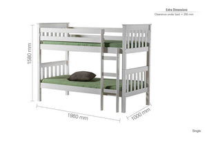 Birlea Portland Antique Pine and White Bunk Bed (5629889347750)
