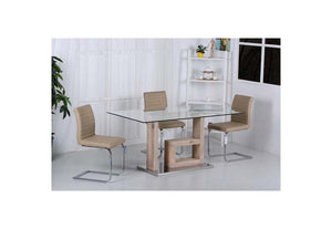 OSD Floridsdorf Brown PU with Chrome Leg Dining Chair (7622537380014)