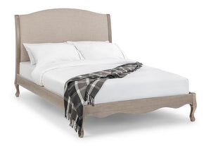 Julian Bowen Camille Solid Oak Fabric Upholstered Bed 4FT6 Double 5FT King Size (5641538338982)
