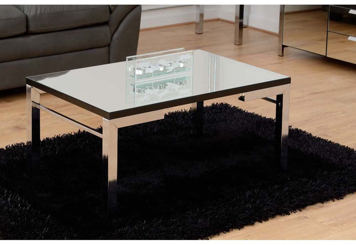 Seconique Valencia Mirrored Black Trim Coffee Table