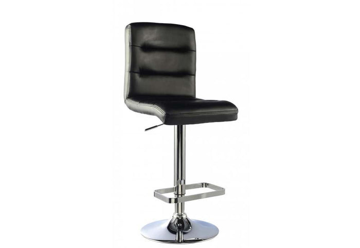 OSD Amsterdam PU Chrome & Black Bar Stool