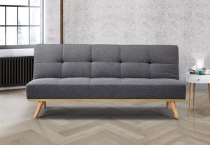Birlea Snug Grey Polyester 3 Seater Upholstered Fabric Sofa Bed (5596117926054)