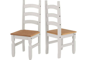 Seconique Corona Distressed Waxed Pine Grey and White Dining Chair (5780959396006)