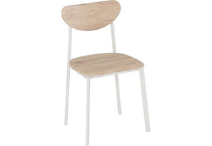 Seconique Riley White/Light Oak Effect Veneer Dining Set Table + 2 Chairs (5719868539046)