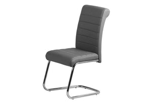 Heartlands Astra Chrome & Grey PU Dining Chair (7485868867758)