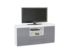 Birlea Edgeware Black Walnut &Black White White & Grey 2 Door 2 Drawer Sideboard (5600650068134)