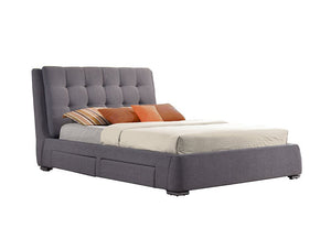 Birlea Mayfair Grey 4 Drawer Upholstered Fabric Bed 5FT King and 6FT Super King (5597390274726)