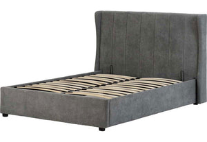 Seconique Amelia Dark Grey Upholstered Fabric Bed 4FT6 Double 5FT King Size (5669222842534)