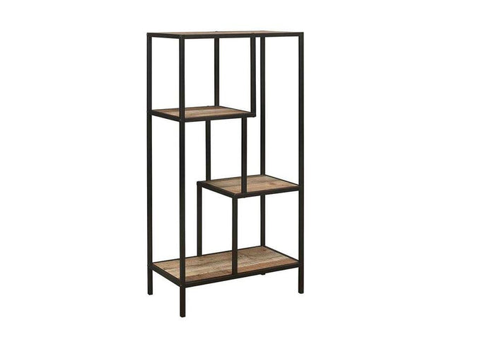 Birlea Urban Rustic Wood Effect with Black Metal Frame Medium Shelving Unit
