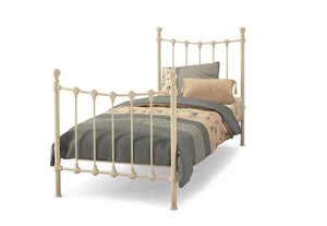 Serene Marseilles Black Ivory Gloss Metal Bed 3FT Small Double 4FT6 5FT 6FT (7016862154926)